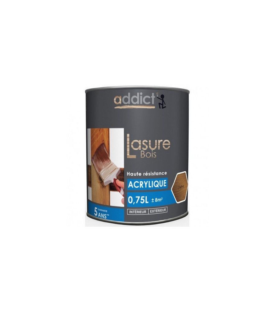 Lasure bois ADDICT acrylique chêne 0,75L Lasure bois ADDICT acrylique chêne 0,75L