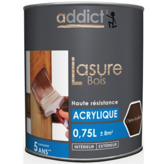 Lasure bois ADDICT acrylique chêne rustique 0,75L