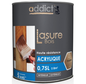 Lasure bois ADDICT acrylique incolore 0,75L