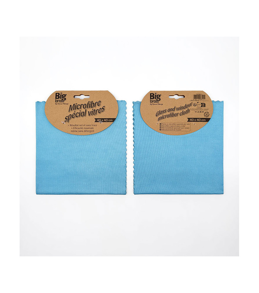 Carré microfibre spécial vitres REMUE MENAGE 40x40cm Carré microfibre spécial vitres REMUE MENAGE 40x40cm
