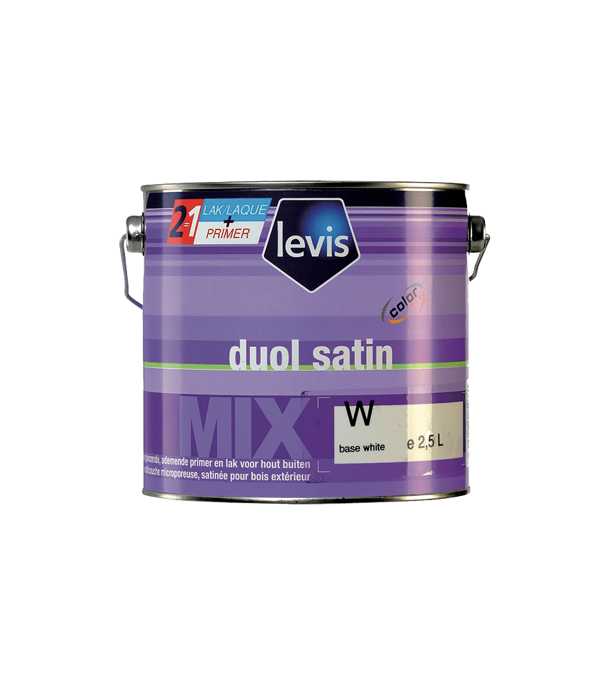 Peinture LEVIS Duol satin blanc 2,5L Peinture LEVIS Duol satin blanc 2,5L