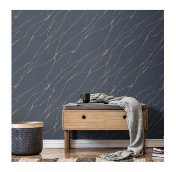 Papier Peint ERISMANN Collection OPUS 10440-08 Bleu cuivre