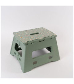 Marche-pied pliable REMUE MENAGE Flower Power vert plateau