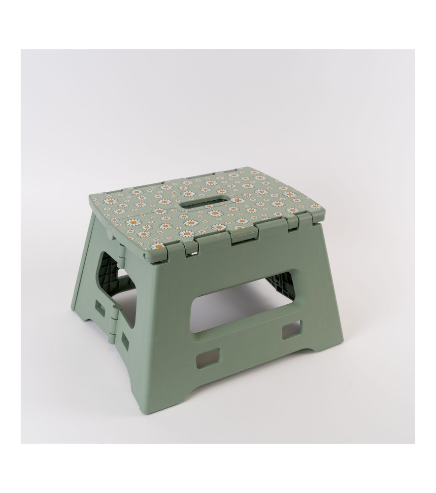 Marche-pied pliable REMUE MENAGE Flower Power vert plateau Marche-pied pliable REMUE MENAGE Flower Power vert plateau