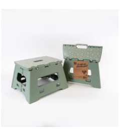 Marche-pied pliable REMUE MENAGE Flower Power vert plateau