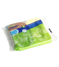 Lot de 2 éponges PAD récurrantes non rayantes aux noyaux de fruits