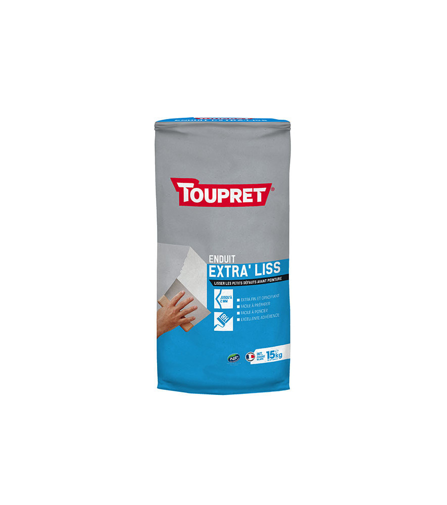 Enduit extra'liss poudre TOUPRET gamme les Essentiels 15kg Enduit extra'liss poudre TOUPRET gamme les Essentiels 15kg