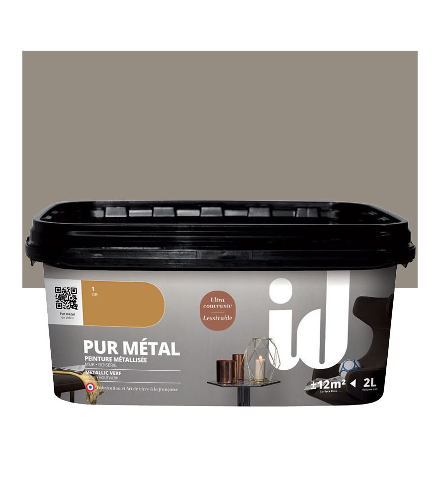 Peinture à effets ID Pur métal nickel 2L Peinture à effets ID Pur métal nickel 2L