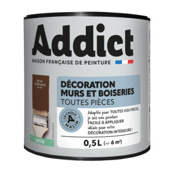 Peinture ADDICT Déco.M&Bois satin chocolat-brun normand 0,5L