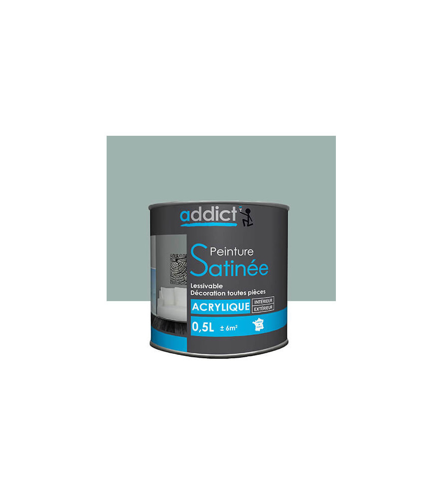 Peinture ADDICT acrylique satin pluie d'été 0,5L Peinture ADDICT acrylique satin pluie d'été 0,5L