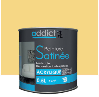 Peinture ADDICT acrylique satin vanille 0,5L