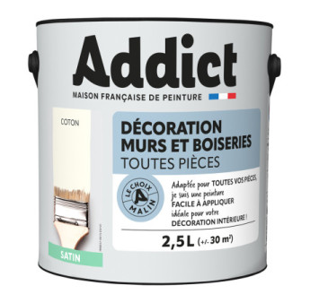 Peinture ADDICT Déco.M&Bois satin coton 2,5L