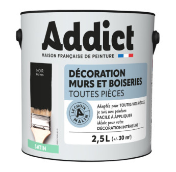 Peinture ADDICT Déco.M&Bois satin noir 2,5L