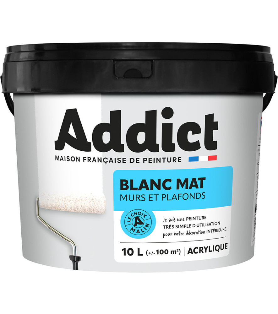 Peinture ADDICT acrylique Mat Murs et Plafonds 10L Peinture ADDICT acrylique Mat Murs et Plafonds 10L