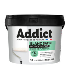 Peinture ADDICT acrylique satin monocouche blanc 10L