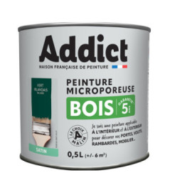 Peinture bois ADDICT glycéro satin vert irlandais RAL 6005 0,5L