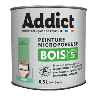 Peinture bois ADDICT glycéro satin vert provence 0,5L