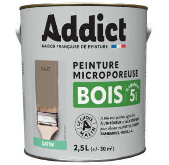 Peinture bois ADDICT glycéro satin galet 2,5L