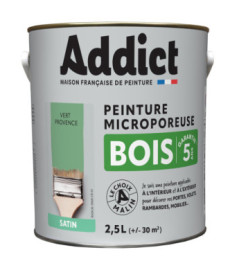Peinture bois ADDICT glycéro satin vert provence 2,5L