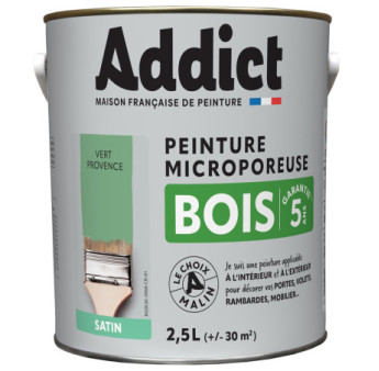 Peinture bois ADDICT glycéro satin vert provence 2,5L