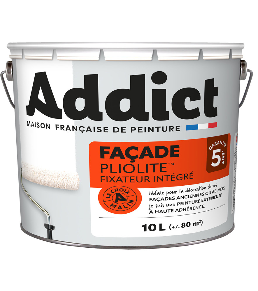 Peinture façade ADDICT 100% pliolite blanc 10L Peinture façade ADDICT 100% pliolite blanc 10L
