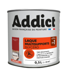 Laque ADDICT multi-supports brillante cerise-rouge vif RAL 3000 0,5L
