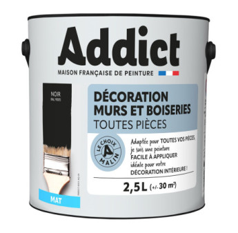 Peinture ADDICT Déco.M&Bois mat noir 2,5L