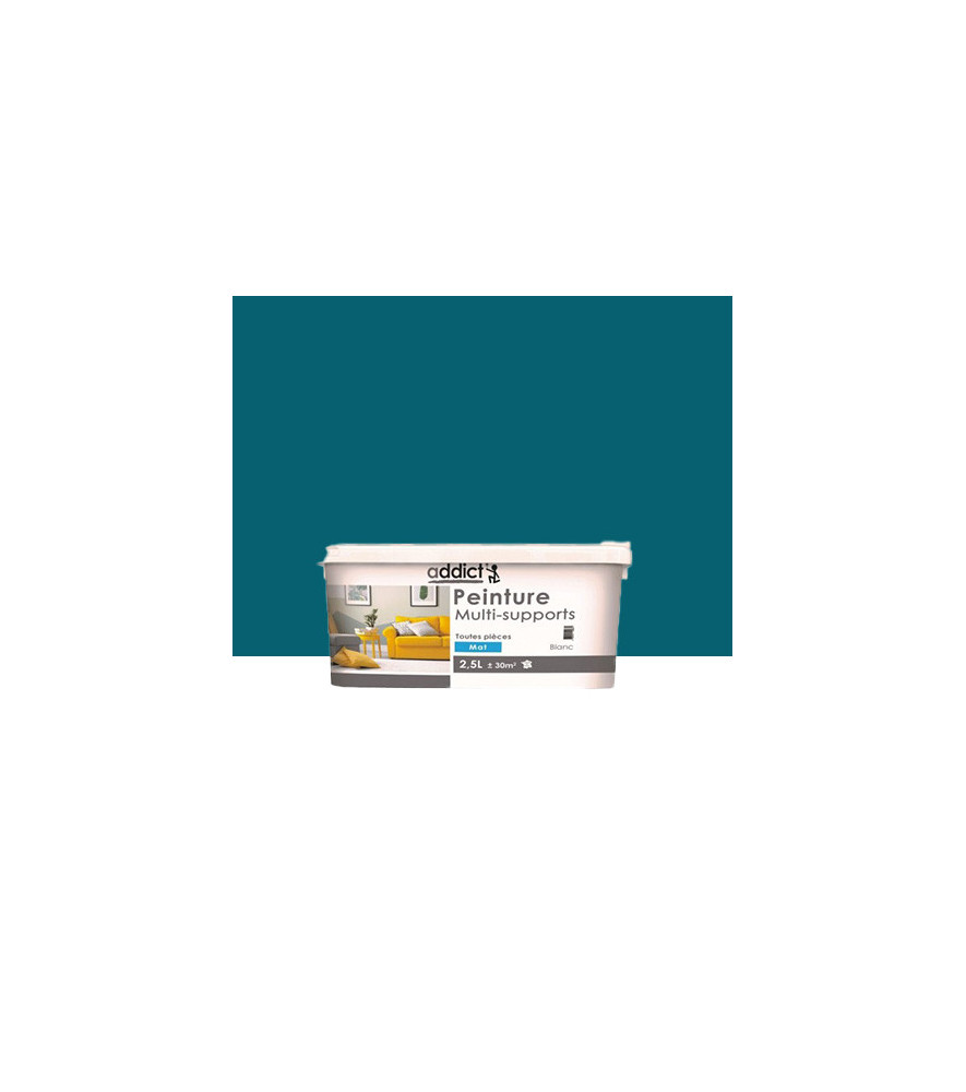 Peinture multi-supports ADDICT mat bleu pétrole 2,5L Peinture multi-supports ADDICT mat bleu pétrole 2,5L
