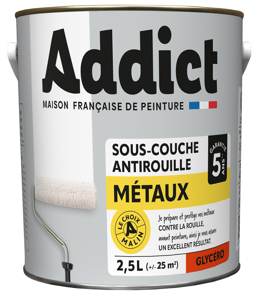 Sous-couche ADDICT métaux blanc 2,5L Sous-couche ADDICT métaux blanc 2,5L