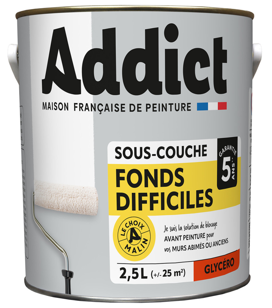 Sous-couche ADDICT fonds difficiles blanc 2,5L Sous-couche ADDICT fonds difficiles blanc 2,5L