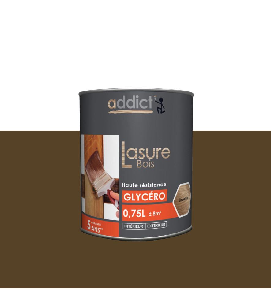 Lasure bois ADDICT glycéro chêne rustique 0,75L Lasure bois ADDICT glycéro chêne rustique 0,75L