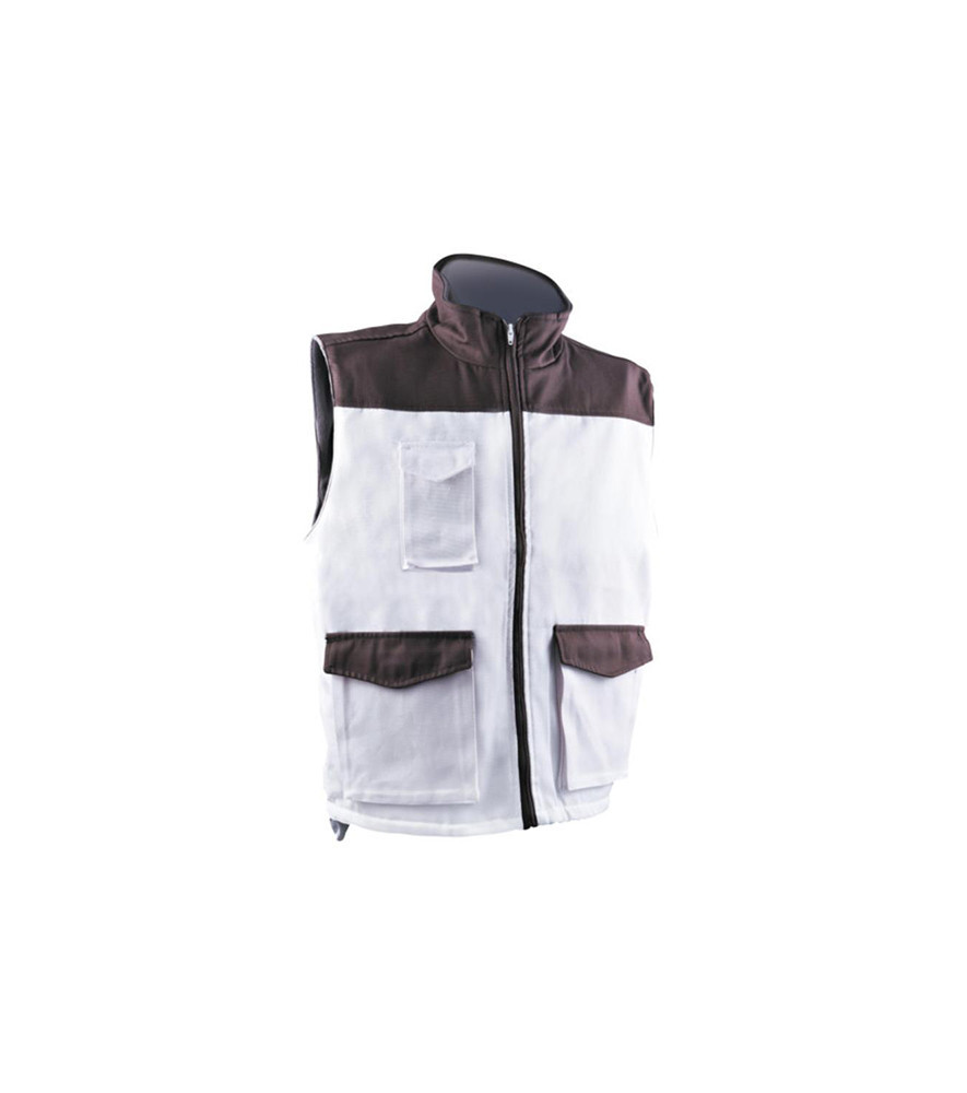 Gilet VEPRO multi-poches blanc/anthracite taille M Gilet VEPRO multi-poches blanc/anthracite taille M