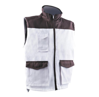 Gilet VEPRO multi-poches blanc/anthracite taille M