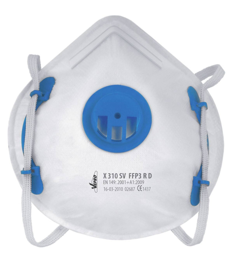 Demi-masque filtrant VEPRO classe FFP3 bleu boite de 10 Demi-masque filtrant VEPRO classe FFP3 bleu boite de 10