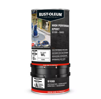 Kit peinture RUST-OLEUM Epoxy 9100 bi-composants base WH blanc fort 9109 5L