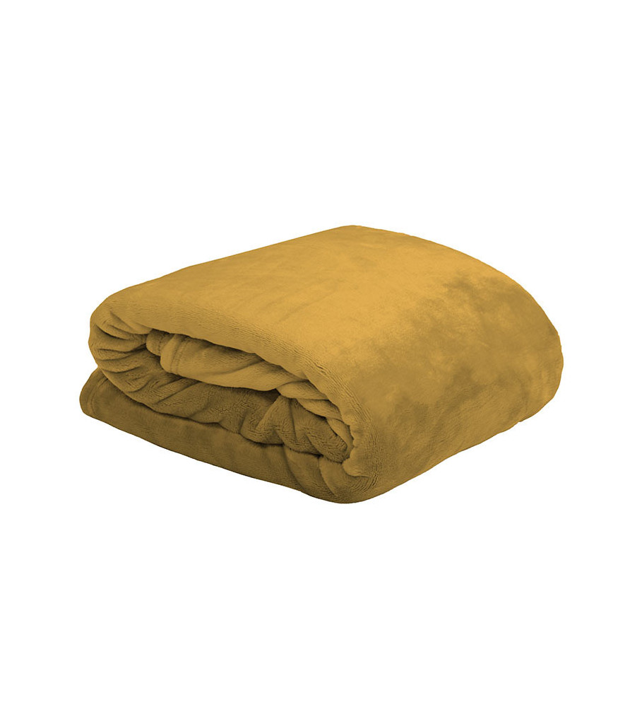 Plaid STOF DOUDOU moutarde 130x160cm Plaid STOF DOUDOU moutarde 130x160cm