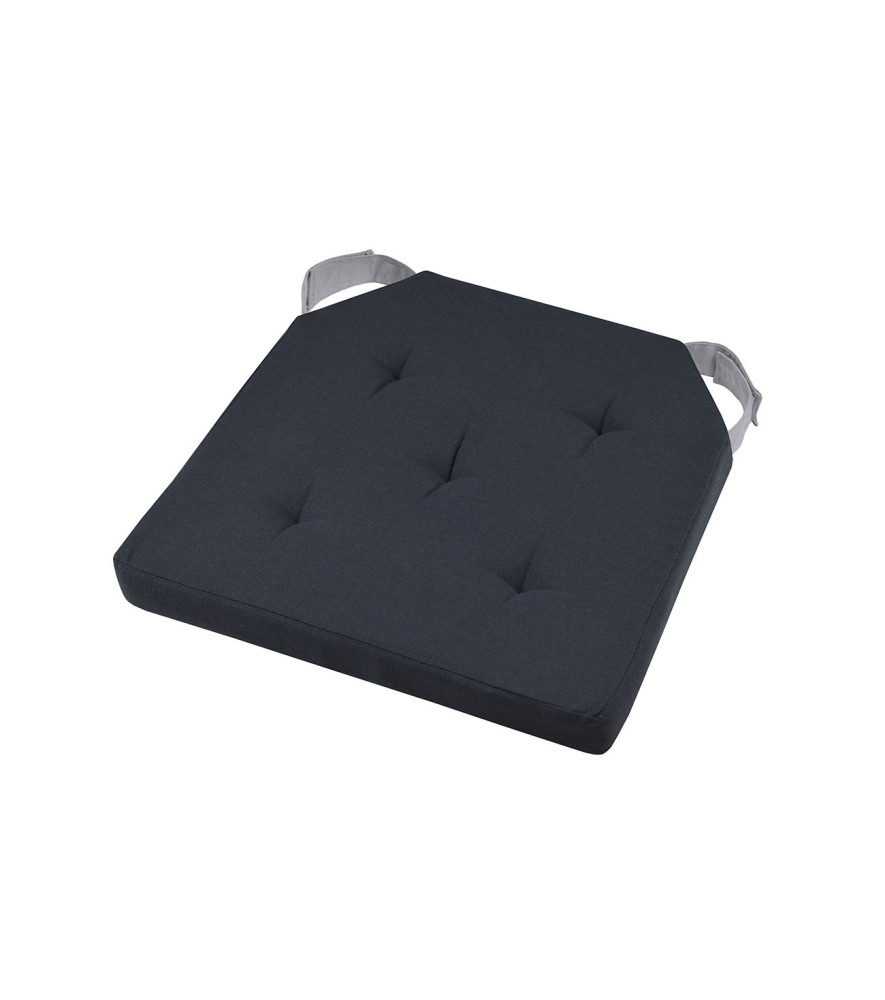 Galette DUO carrée velcro anthracite 38x38cm Galette DUO carrée velcro anthracite 38x38cm