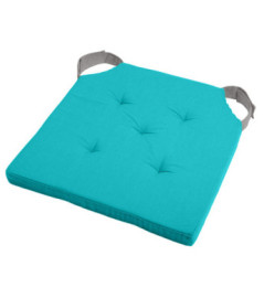 Galette DUO carrée velcro céladon/souris 38x38cm