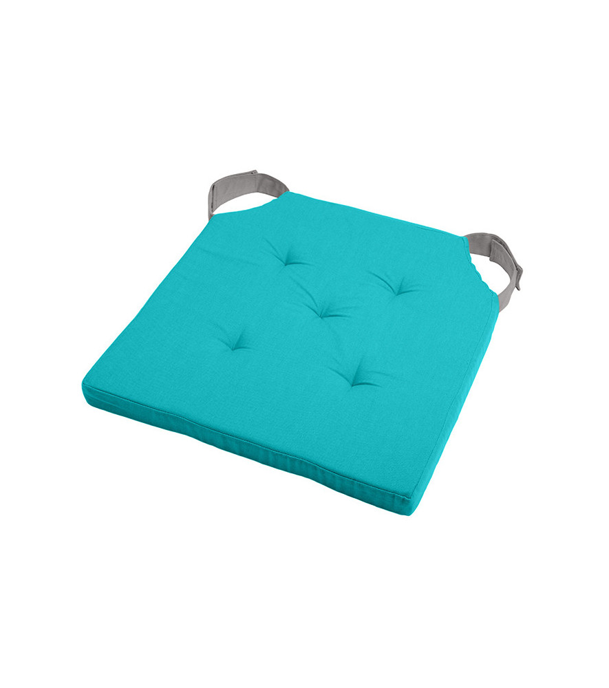 Galette DUO carrée velcro céladon/souris 38x38cm