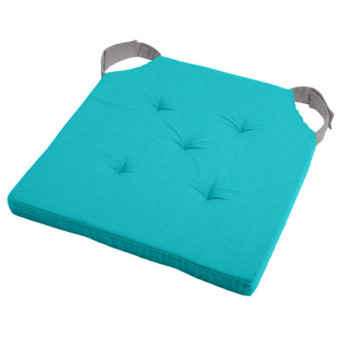 Galette DUO carrée velcro céladon/souris 38x38cm