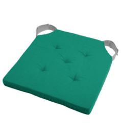 Galette DUO carrée velcro émeraude/perle 38x38cm