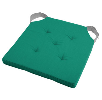 Galette DUO carrée velcro émeraude/perle 38x38cm