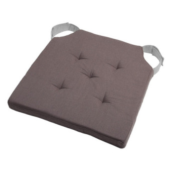 Galette DUO carrée velcro gris/perle 38x38cm