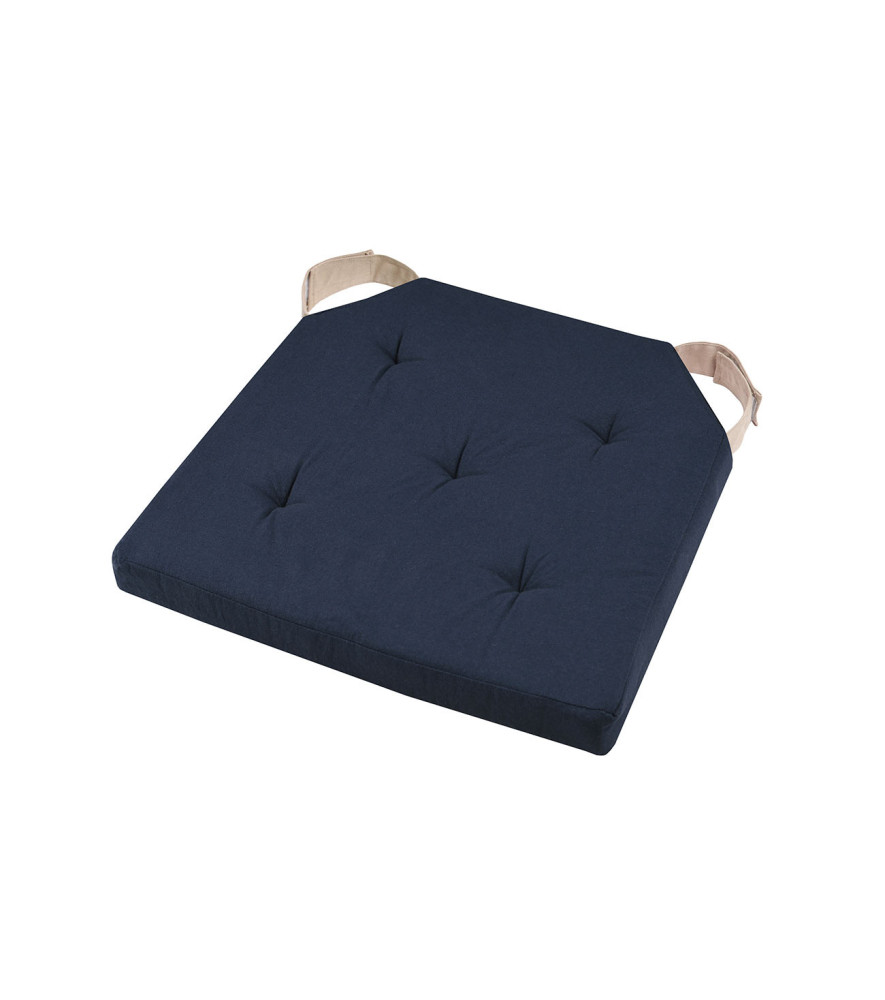 Galette DUO carrée velcro marine 38x38cm
