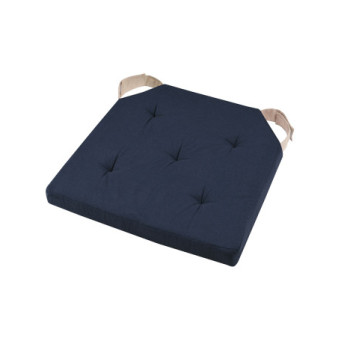Galette DUO carrée velcro marine 38x38cm