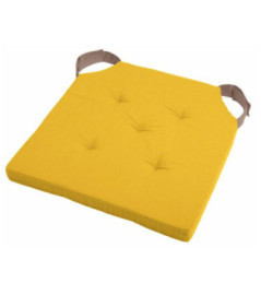 Galette DUO carrée velcro moutarde/taupe 38x38cm
