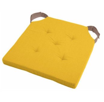 Galette DUO carrée velcro moutarde/taupe 38x38cm