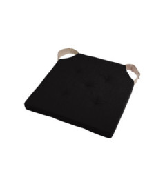 Galette DUO carrée velcro noir/lin 38x38cm