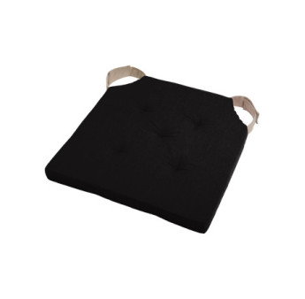 Galette DUO carrée velcro noir/lin 38x38cm