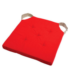 Galette DUO carrée velcro rouge 38x38cm